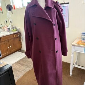 ASOS Deep Purple Double-Breasted Trench Coat